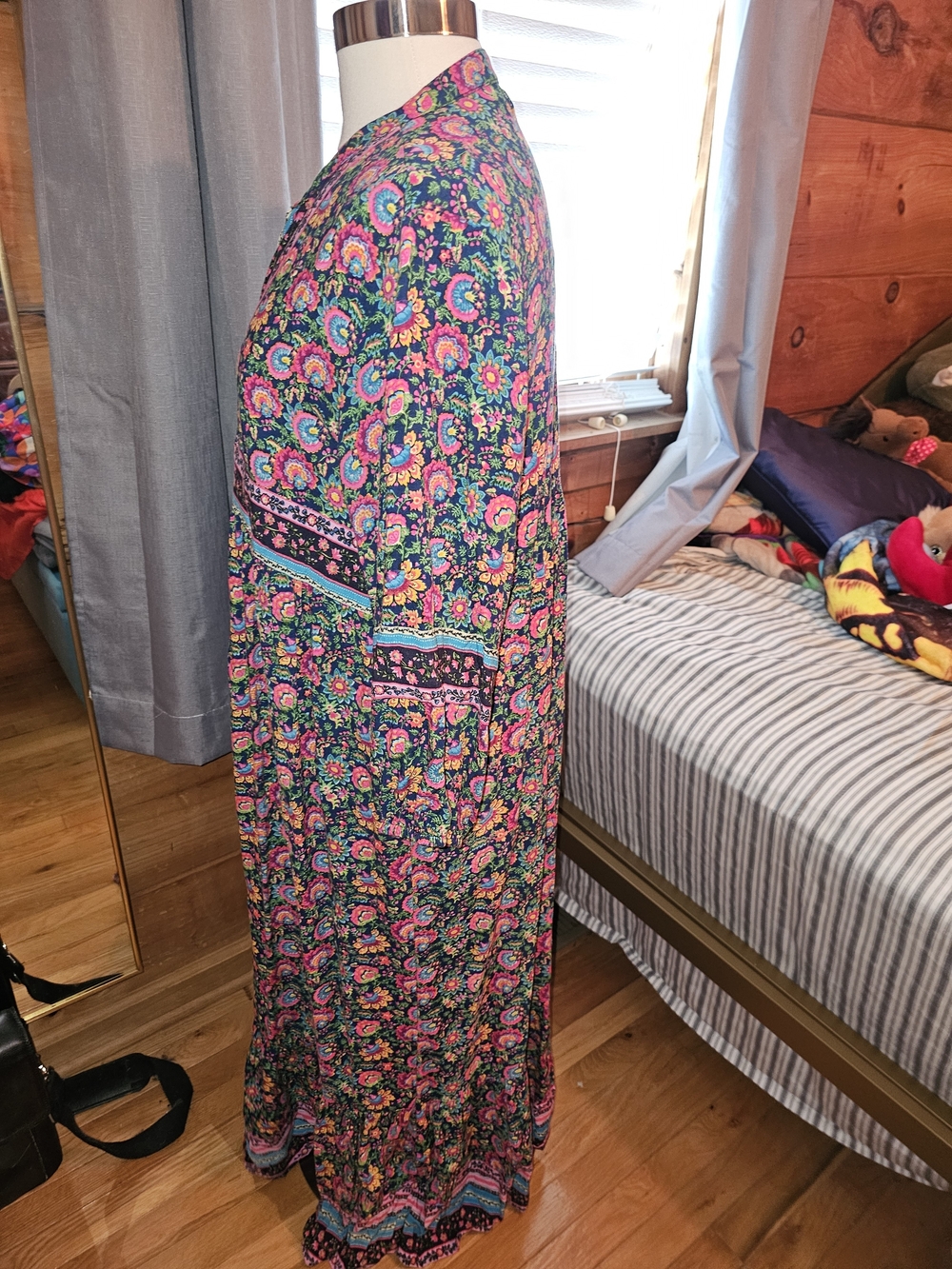 NATURAL LIFE Pink & Blue Paisley Border Maxi Dress - Picture 2 of 4